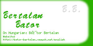 bertalan bator business card